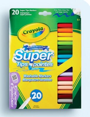 Paq. de 20 marqueurs lavables Super pointes de …