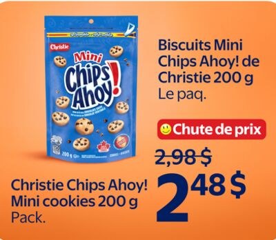 Biscuits Mini Chips Ahoy! de Christie 200 g