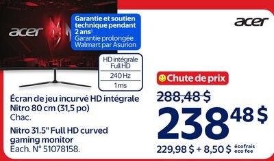 Écran de jeu incurvé HD intégrale Nitro 80 cm (…