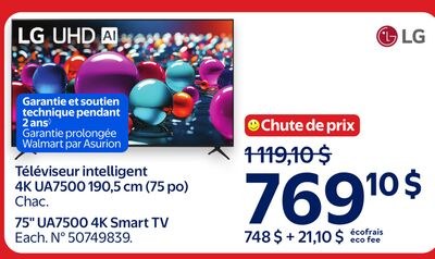 Téléviseur intelligent 4K UA7500190,5 cm (75 p0)