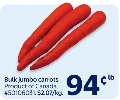 Bulk jumbo carrots