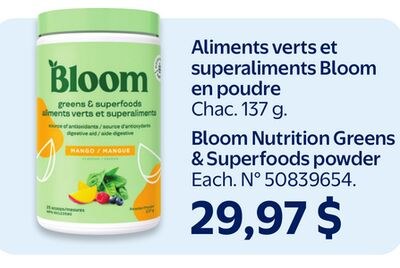 Aliments verts et superaliments Bloom en poudre