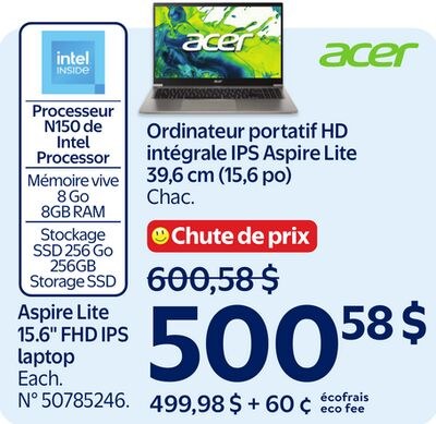 Ordinateur portatif HD intégrale IPS Aspire Lit…
