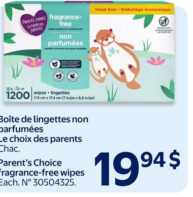 Boîte de lingettes non parfumées Le choix des p…