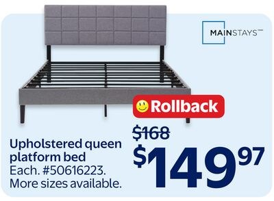 Upholstered queen platform bed