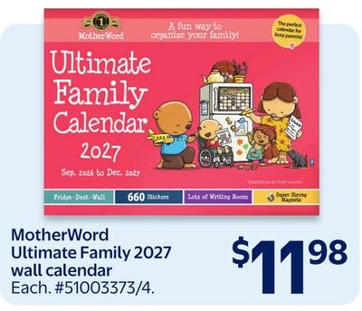 MotherWord Ultimate Family 2027 wall calendar