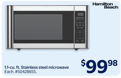 1.1-cu. ft. Stainless steel microwave