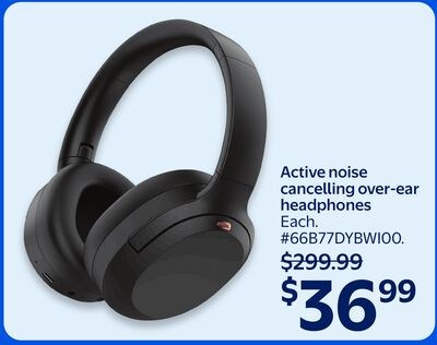 Active noise cancelling over-ear headphones