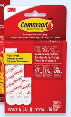 Assorted damage-free hooks or strips