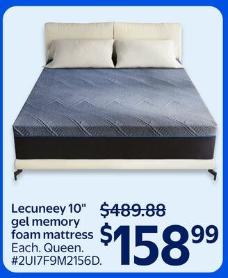 Lecuneey 10" gel memory foam mattress