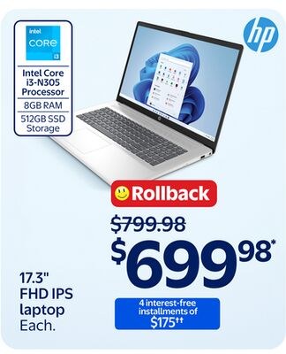 hp 17.3" FHD IPS Laptop