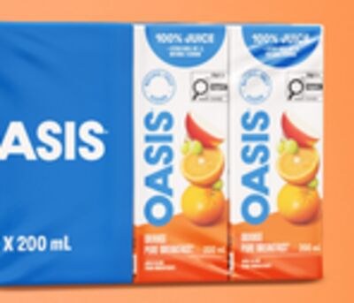 Oasis beverages or juice boxes