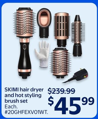 SKIMI hair dryer and hot styling brush set