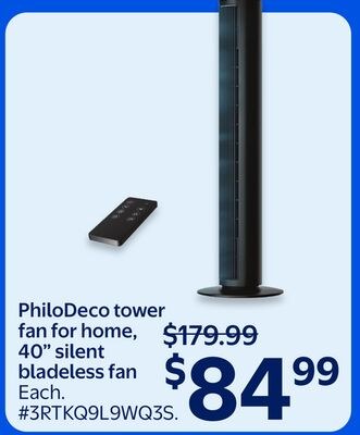PhiloDeco tower fan for home, 40" silent bladel…