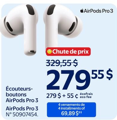 Écouteurs-boutons AirPods Pro 3