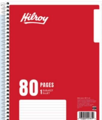 Cahier de notes 1 sujet 80 pages Hilroy