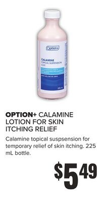 OPTION+ CALAMINE LOTION FOR SKIN ITCHING RELIEF