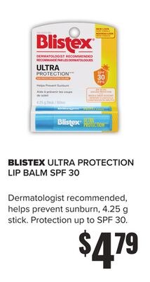BLISTEX ULTRA PROTECTION LIP BALM SPF 30