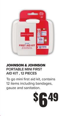 JOHNSON & JOHNSON PORTABLE MINI FIRST AID KIT