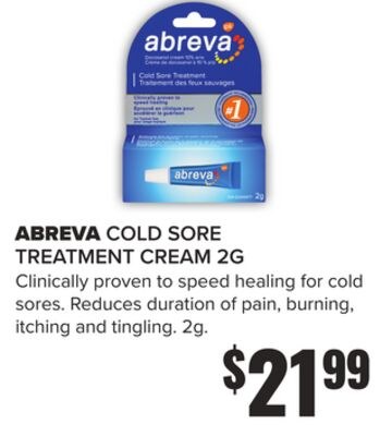 ABREVA COLD SORE TREATMENT CREAM 2G