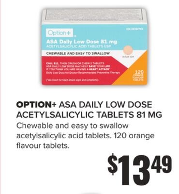 OPTION+ ASA DAILY LOW DOSE ACETYLSALICYLIC TABL…