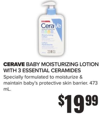 CERAVE BABY MOISTURIZING LOTION WITH 3 ESSENTIA…
