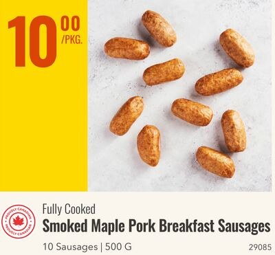 Fully Cooked Smoked Maple Pork Breakfast Sausag…