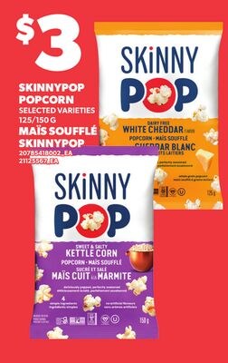 SKINNYPOP POPCORN, 125/150 G