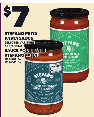 SAUCE POUR PÂTES STEFANO FAITA, 635/649 ML