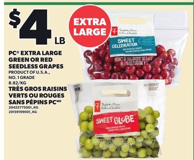 PC® EXTRA LARGE GREEN OR RED SEEDLESS GRAPES