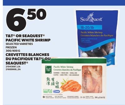T&T® OR SEAQUEST® PACIFIC WHITE SHRIMP, 300/400…