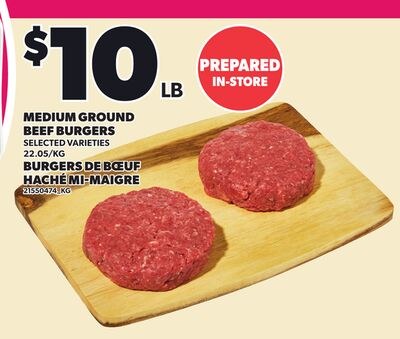 MEDIUM GROUND BEEF BURGERS