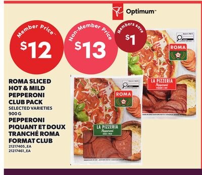 ROMA SLICED HOT & MILD PEPPERONI CLUB PACK, 900…