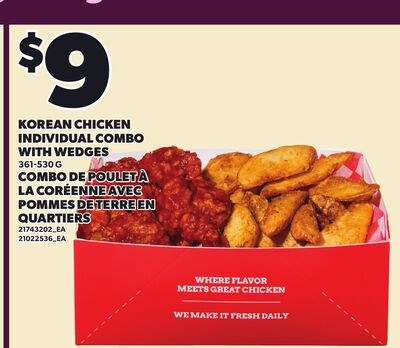 KOREAN CHICKEN INDIVIDUAL COMBO WITH WEDGES, 36…