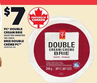 PC® DOUBLE CREAM BRIE, 165 - 200 G