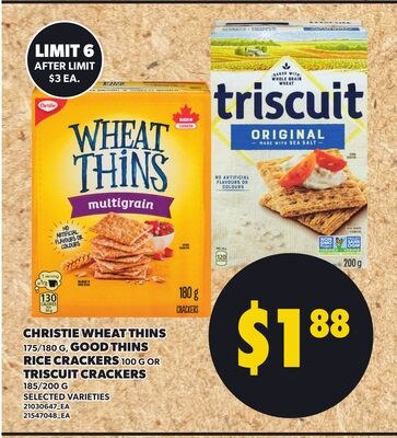 CHRISTIE WHEAT THINS, 175/180 G, GOOD THINS RIC…
