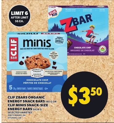 CLIF ZBARS ORGANIC ENERGY SNACK BARS, 180G OF C…