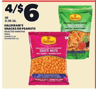 HALDIRAM'S SNACKS OR PEANUTS, 150 G