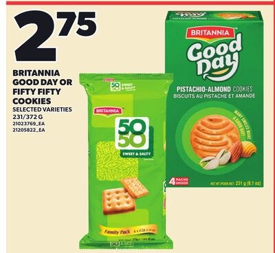 BRITANNIA GOOD DAY OR FIFTY FIFTY COOKIES, 231/…
