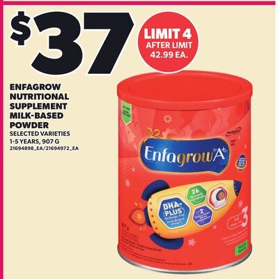 ENFAGROW NUTRITIONAL SUPPLEMENT MILK-BASED POWD…