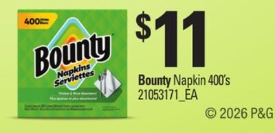 BOUNTY NAPKIN, 400'S