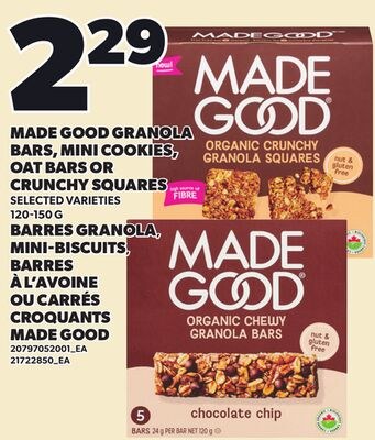 MADE GOOD GRANOLA BARS, MINI COOKIES, OAT BARS …