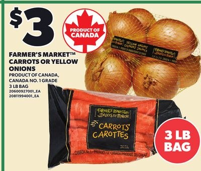 FARMER'S MARKET™ CARROTS OR YELLOW ONIONS, 3 LB…