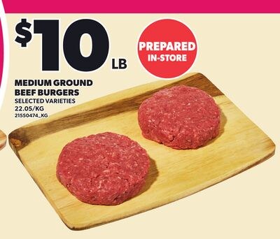 MEDIUM GROUND BEEF BURGERS