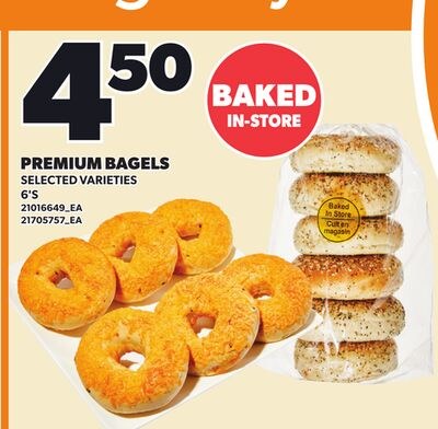 PREMIUM BAGELS, 6'S