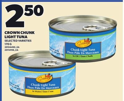 CROWN CHUNK LIGHT TUNA, 170 G