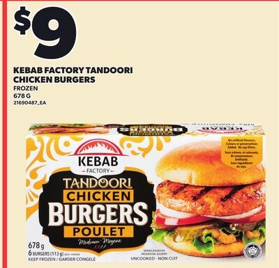 KEBAB FACTORY TANDOORI CHICKEN BURGERS, 678 G