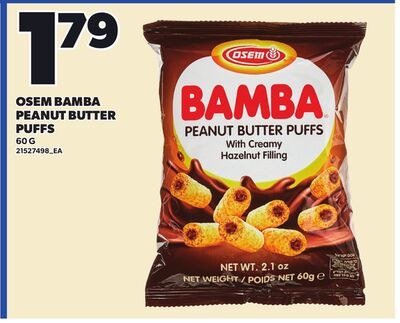OSEM BAMBA PEANUT BUTTER PUFFS, 60 G