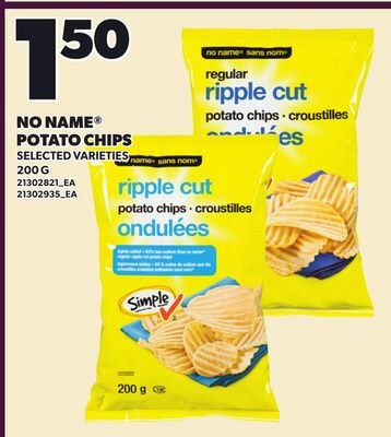 NO NAME® POTATO CHIPS, 200 G
