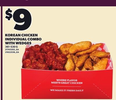 KOREAN CHICKEN INDIVIDUAL COMBO WITH WEDGES, 36…